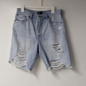Abercrombie & Fitch high rise 9" denim shorts